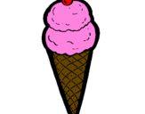 Coloring page Ice-cream cornet painted byallys