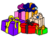 Coloring page Lots of presents painted byStar