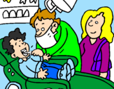 Coloring page Little boy at the dentist's painted byGIULIA