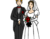 Coloring page The bride and groom III painted bymax
