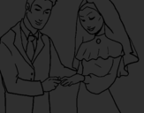 Coloring page Exchange of wedding ring painted bybicha feia