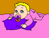 Coloring page Baby playing painted byMADI524