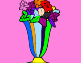 Coloring page Vase of flowers painted bysylvia