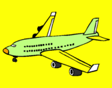 Coloring page Passenger plane painted byHei Hei