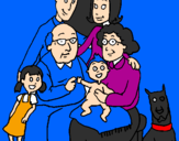 Coloring page Family  painted bykelen
