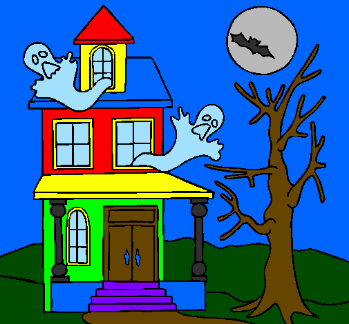 Colored page Ghost house painted by taynara