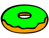 Coloring page Doughnut painted byd