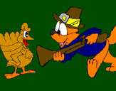 Coloring page Pilgrim and turkey painted bymorgan miller