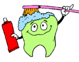 Coloring page Tooth cleaning itself painted bysandy