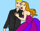 Coloring page The bride and groom painted byGIULIA