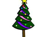 Coloring page Christmas tree II painted bygerry