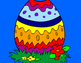 Coloring page Easter egg 2 painted bysejael