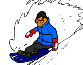Coloring page Descent on snowboard painted bygrady