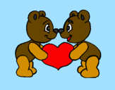 Coloring page Bears in love painted byJUAN DAVID