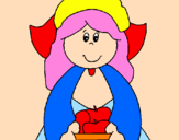 Coloring page Pilgrim girl painted bynikitha