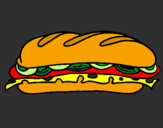 Coloring page Vegetable sandwich painted by..