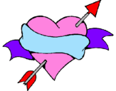 Coloring page Heart, arrow and ribbon painted bya4gn3jk3