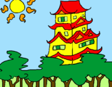 Coloring page Japanese house painted byJUAN DAVID