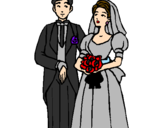 Coloring page The bride and groom III painted bysasha