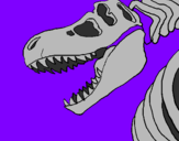Coloring page Tyrannosaurus Rex skeleton painted byHolly