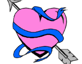 Coloring page Heart with arrow painted byuu