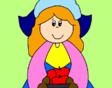 Coloring page Pilgrim girl painted byguillermito