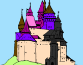 Coloring page Medieval castle painted bykira  