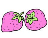 Coloring page strawberries painted byu