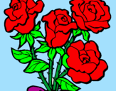 Coloring page Bunch of roses painted byrous