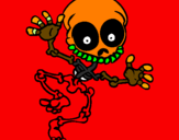 Coloring page Happy skeleton 2 painted bymote