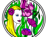 Coloring page Princess of the forest 3 painted bykristine