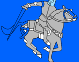 Coloring page Knight on horseback IV painted bysnawn and jack
