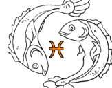 Coloring page Pisces painted byo