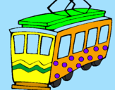 Coloring page Tram painted byJo