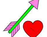 Coloring page Heart and arrow painted by5