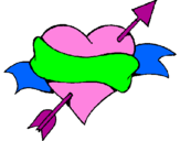 Coloring page Heart, arrow and ribbon painted bya4gn3jk