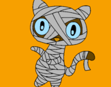 Coloring page Doodle the cat mummy painted byJUAN DAVID