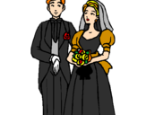 Coloring page The bride and groom III painted bysejael