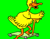 Coloring page Duck on scooter painted byJUAN DAVID