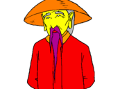 Coloring page Chinese man painted byJasmine