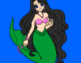Coloring page Little mermaid painted byatila