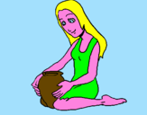Coloring page Woman and urn painted byAna