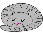 Coloring page Sleeping cat painted byLeah