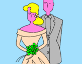 Coloring page The bride and groom II painted byAna