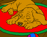 Coloring page Sleeping dog painted byelisa
