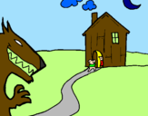 Coloring page Three little pigs 8 painted byJUAN DAVID