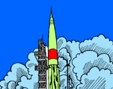 Coloring page Rocket launch painted byJUAN DAVID