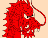 Coloring page Dragon's head painted byAna