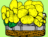 Coloring page Basket of flowers 12 painted bysilas