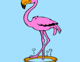 Coloring page Flamingo with soaking feet  painted byAna